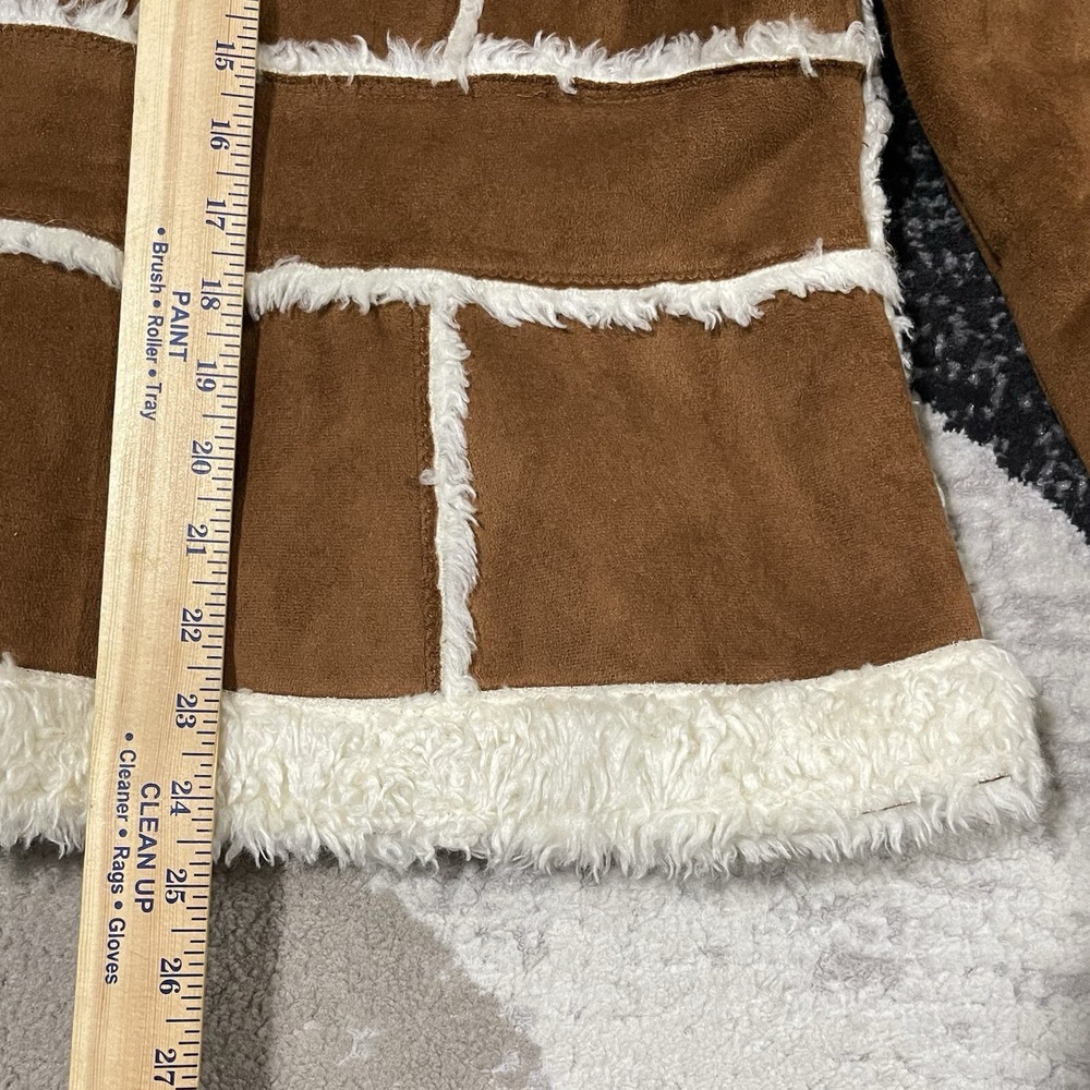 Regent & Company Jacket Faux Suede Women Medium Western Shearling Line Coat Yoke - Picture 6 of 16